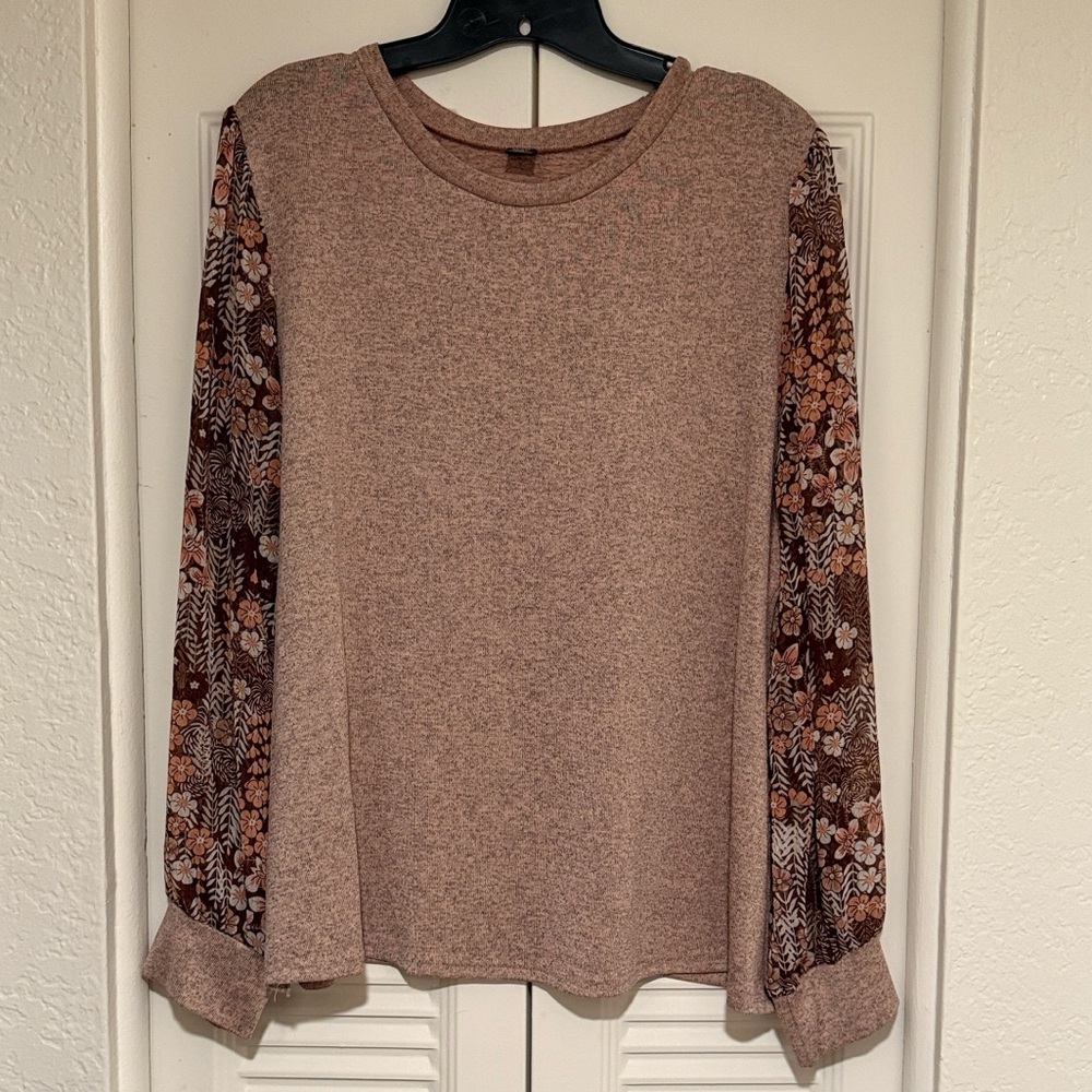 Floral Sleeve Women's Top